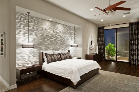 Camera da letto di design pratico con nicchia
