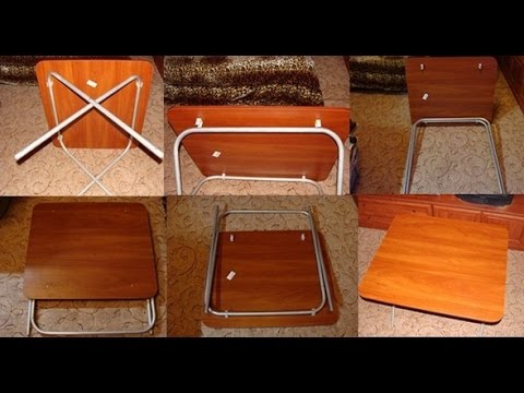 Összecsukható asztal és székek a piknik csövekből