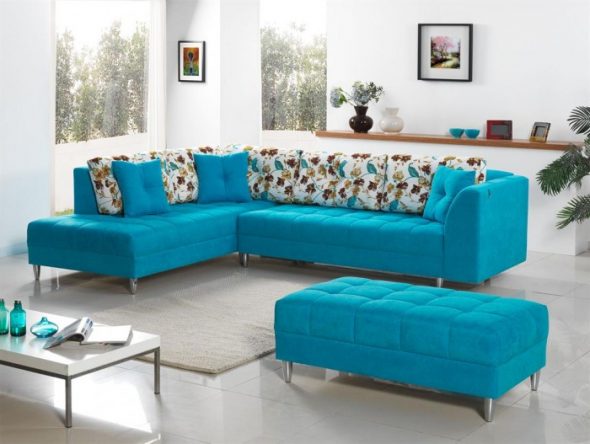sudut turquoise sofa