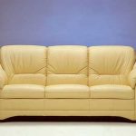 läder beige soffa