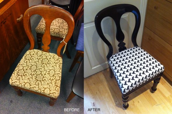 tuoli ennen ja jälkeen