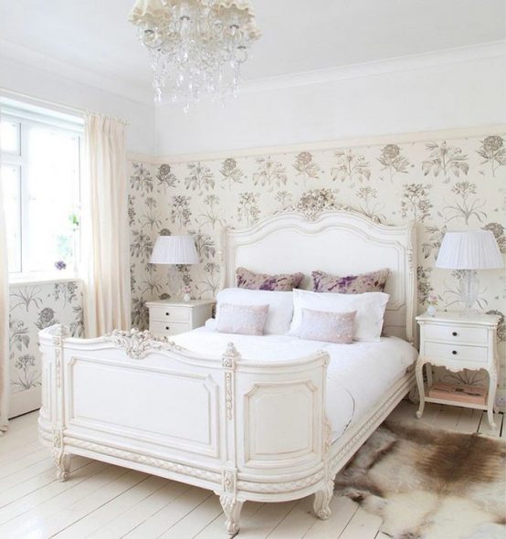 bilik tidur yang ajaib dalam gaya Provence