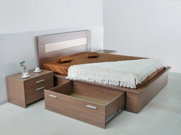 Katil dua dengan laci tanpa panduan
