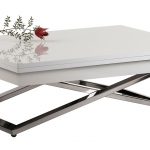 Stolní transformátor CROSS GL bílý jídelní konferenční stolek pro kuchyň a obývací pokoj