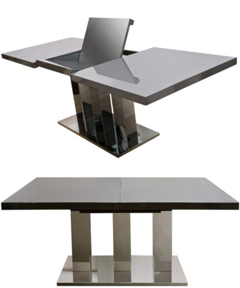 posuvný jídelní stůl transformátor kov a dřevo