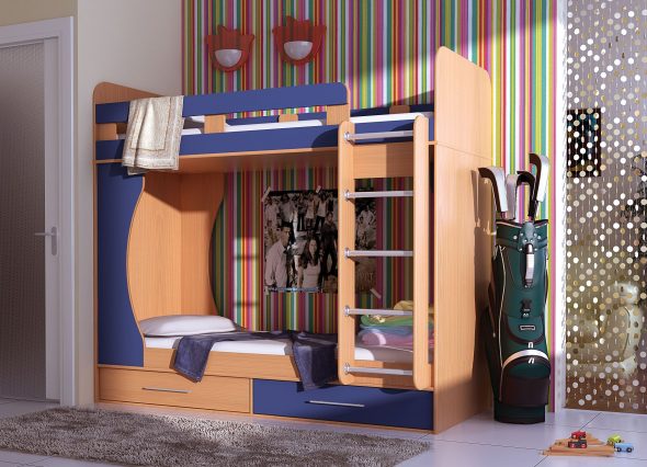מיטות קומותיים לילדים בעיצוב