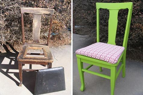 Voorbeelden van bijgewerkte oude stoelen