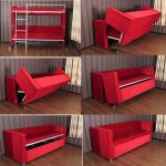 Katil sofa katil merah