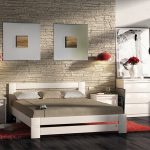 Wit eiken bed voor slaapkamer in loft-stijl