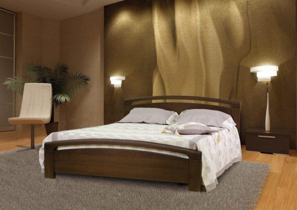 Tmavá dubová postel
