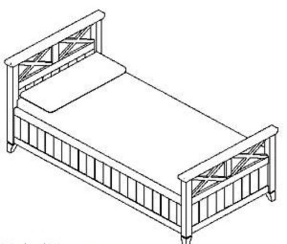 katil tunggal 90x200 (putih)