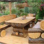 Perabot untuk gazebo kayu balak