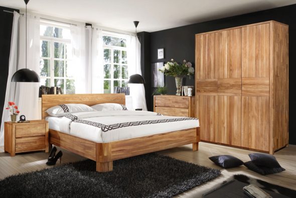 De originele slaapkamer van massief hout