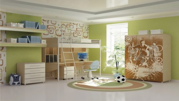 Tágas szoba pasztell színekkel egy tinédzser számára