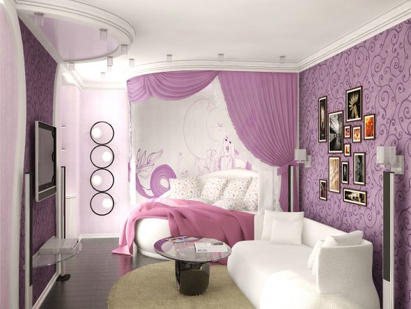 Sovrum med zoning Lilac