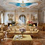 غرفة المعيشة الباروك الغنية