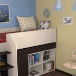 Dětská podkrovní postel s úložným prostorem
