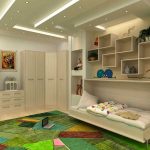 Camera da letto per bambini con mobili chiari