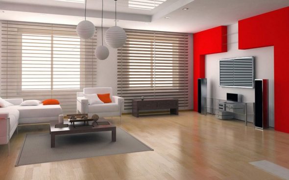 Design obývacího pokoje v high-tech stylu
