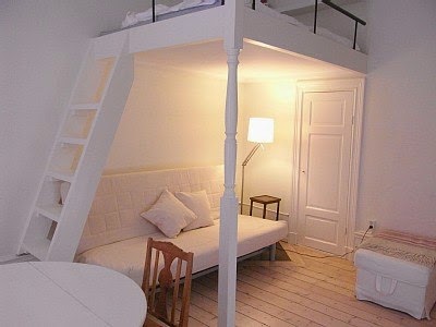 Idee voor een hoogslaper met een kleine slaapkamer