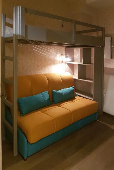 Zajímavý design loftové postele