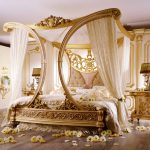 Barokin makuuhuoneen katosvuode