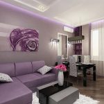 Lavender shades di ruang makan dan ruang tamu