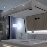 Funktioner sovrum, inredda i stil med högteknologiska