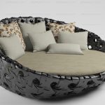 Wicker sofa katil bentuk bulat