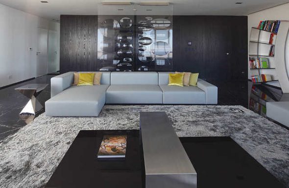 Enkla möbler för ett elegant vardagsrum