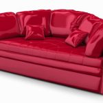 Elegáns piros kanapé kerek alakú