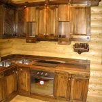 Dapur penjuru diperbuat daripada kayu dengan tangan mereka sendiri