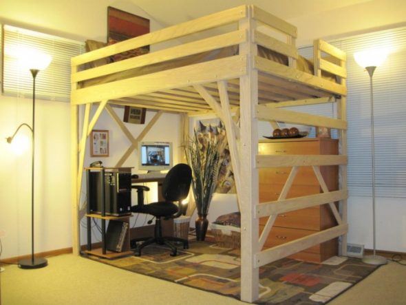 Vysoká postel-loft s boky
