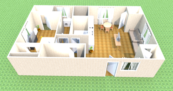 3-D model rumah