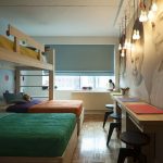 Design della camera da letto per tre bambini
