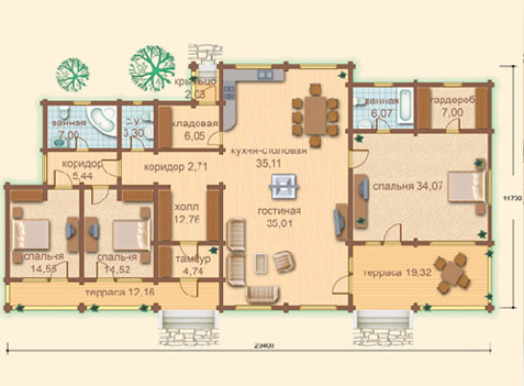 Grande casa con un layout