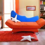Canapé-lit pliant orange