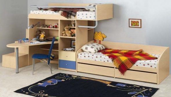 Compacte kinderhoek voor een appartement met één kamer
