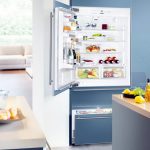 Petit réfrigérateur intégré dans la cuisine