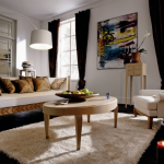 Praktische ronde opstelling van meubels in de woonkamer