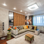 Obývací pokoj s kontrastními prvky