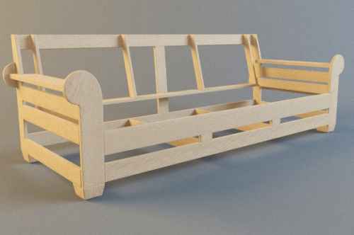 Bingkai sofa diperbuat daripada kayu