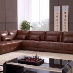 Brun läder soffa för japansk stil inredning