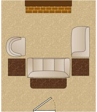 U-vormige indeling van de woonkamer