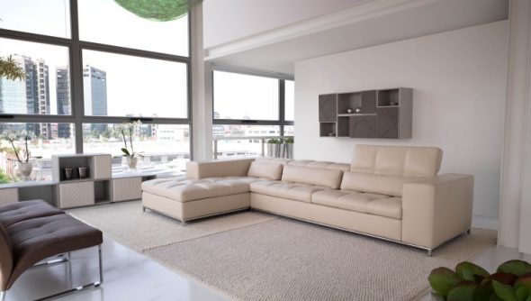 Sofa beige besar