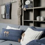 Modrý a bílý dekor pro obývací pokoj