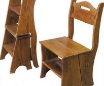 Chaise en bois - escabeau
