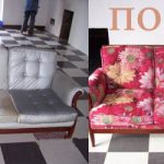 Sofa bunga cerah dalam bentuk baru