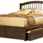 Katil double kayu dengan laci
