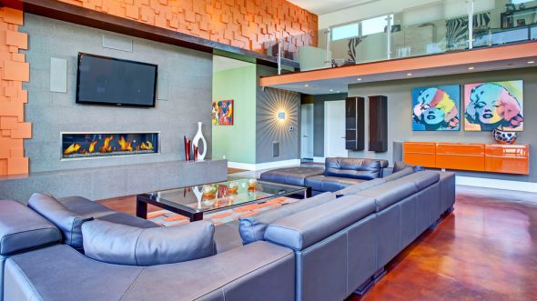 Design obývacího pokoje ve stylu pop artu